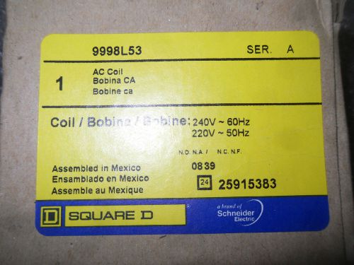 (v41-2) 1 nib square d 9998l53 240/220v ac coil for sale