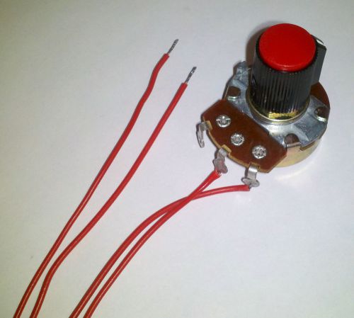 (1) pcs Rotary B501 Potentiometer, Volume Control w/ Knob &amp; Wires, 500 Ohm - New