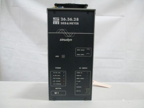 Sieb &amp; meyer 26.36.28 sinudyn 300v-dc servo controller d215180 for sale
