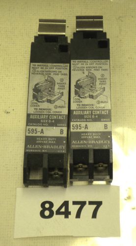 (8477) 1 lot of 2 used allen bradley 595-a ser b auxiliary contacts for sale