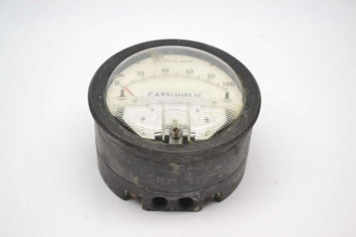 DWYER 4100C CAPSUHELIC DIFFERENTIAL 0-100IN-H2O 1/4 IN PRESSURE GAUGE B428925