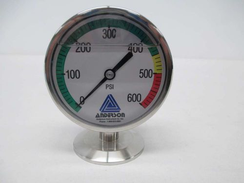 New anderson  pm12el101 0-600psi 3-1/4 in pressure gauge d370471 for sale
