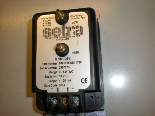 Setra Model 2641005WD11T1C - 4-20MA 0-5.0 IN H2O 24V-DC Transducer