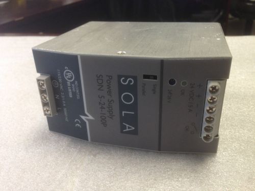 SOLA SDN 5-24-100P 24 VDC, 5 AMP RAIL MOUNT POWER SUPPLY