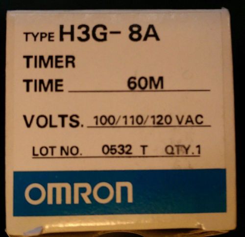 *NEW* OMRON Timer H3G-8A 60 Minute 100/110/120 VAC ** FREE SHIPPING **