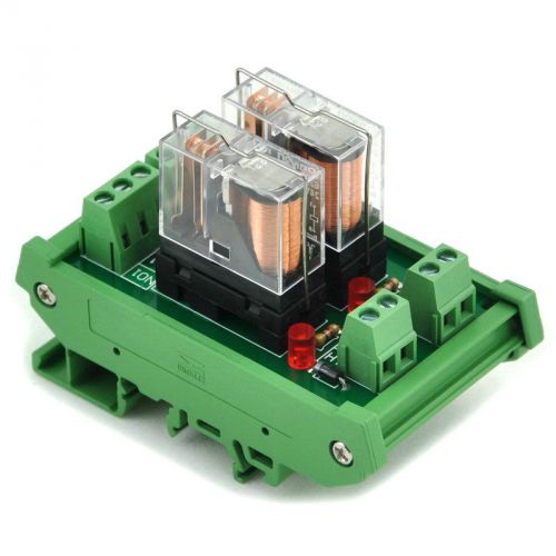 Din rail mount 2 spdt 16a power relay interface module,omron g2r-1-e dc24v relay for sale