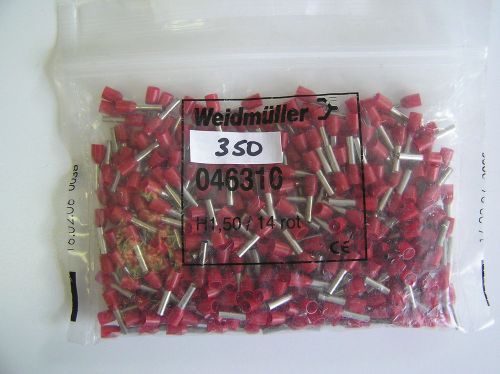 Weidmuller 046310 16 AWG Wire End Ferrules 350+ Red