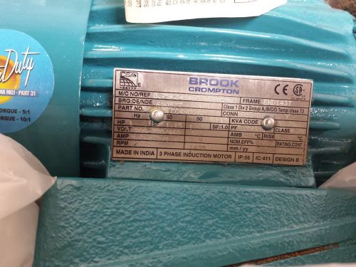 BROOK CROMPTON RATING 0.75KZ4 MODEL CC4N0012 VOLT 208-230/460PF 0.71