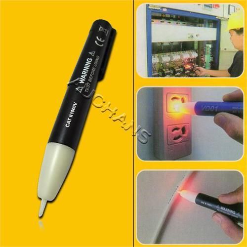 Voltage Detector Non-Contact 90~1000V AC Tester Pen New Black VD01