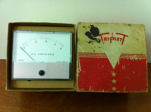 Triplett 330-G 0-5 AC Amps Panel Meter New In The Box