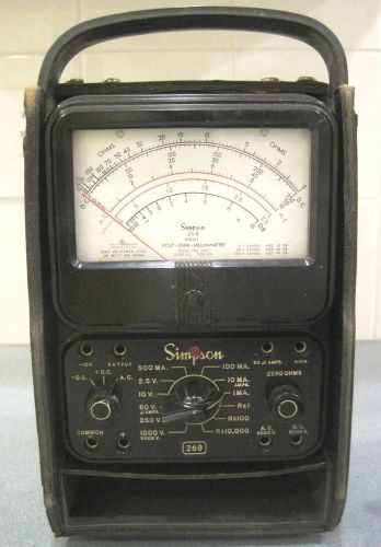 Vintage Simpson 260 Series Volt -Ohm- Milliameter With Leather Cover