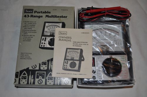 Sears portable 43-range multimeter, 50k ohms/volt dc, 10k ohms/volt ac, new!! for sale