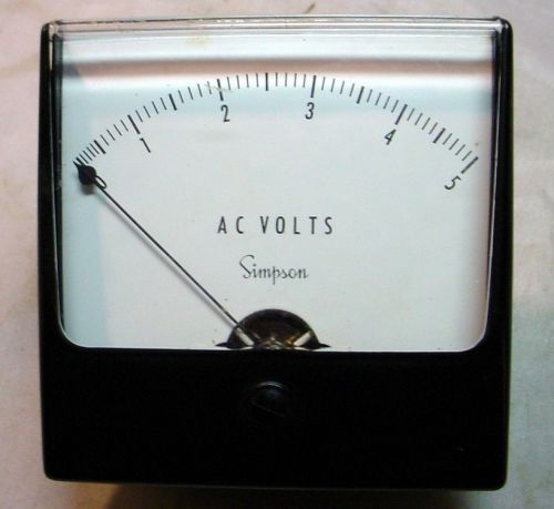 Simpson 0-5 VAC Panel Meter