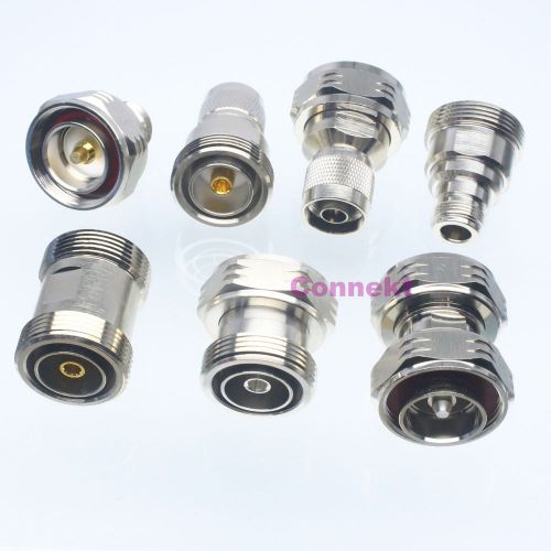 7pcs/set l29 7/16 din &amp; n female jack male plug rf coaxial adapter connector for sale