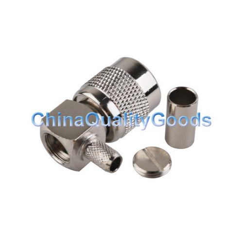 Tnc crimp plug male right angle for lmr195 rg58 rg400 cable rf coax connector for sale