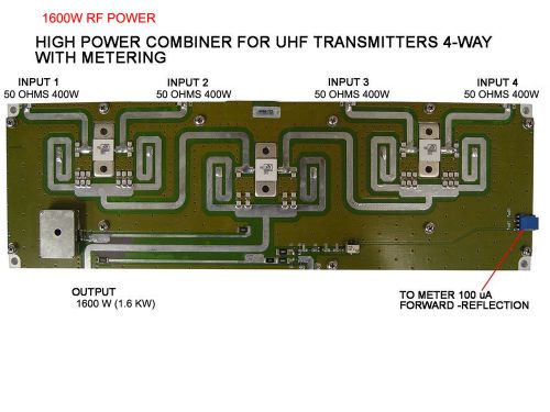HIGH POWER COMBINER-SPLITTER FOR TRANSMITTERS 100MHz-860MHz, 1,600 W, 4 INPUTS