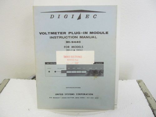 Digitec 251-1, 252-1 Plug-In Modules Instruction Manual (MI-944C) w/schematics
