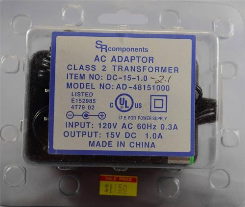 SR Components Class 2 Transformer AC Adapter Power Supply 120V 60Hz AD-48151000