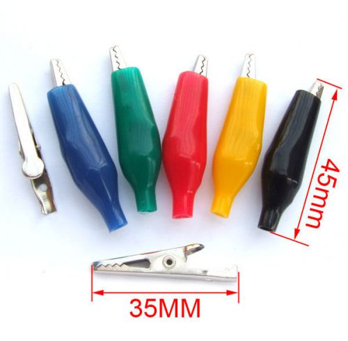 500pcs 35mm 5 color alligator clip clamp testing probes power supply test clip for sale