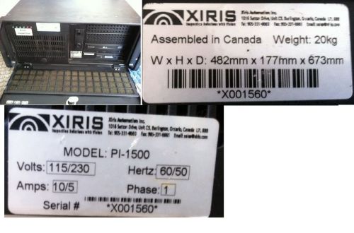 Xiris print inspection pi1500 computer system for sale