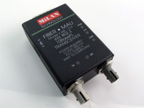 Milan MIL-01F Micro Transceiver IEEE 802.3 10BaseFL - AUI TO Fiber