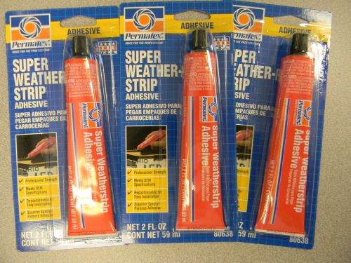 3 tubes permatex 80638 super weatherstrip adhesive, 2 oz each for sale