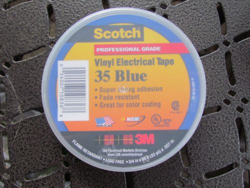 Scotch Professional Grade Vinyl Electrical Tape 35 Blue  3/4&#034;x22 Yard New
