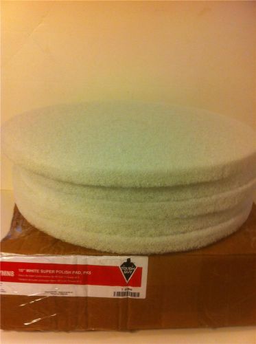 19&#034; floor maintenance pads (5) tough guy 6ymn8 white super polish pads for sale