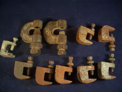 Lot of 10 beam clamps for sale