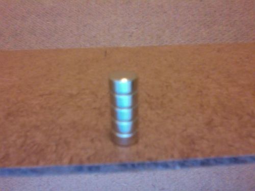 5 n52 neodymium cylindrical (1/4 x 1/8) inch cylinder magnets. for sale