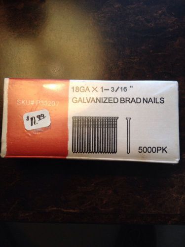 18 Gauge X 1 3/16&#034; Galvanized Brads Nails 5000 Box