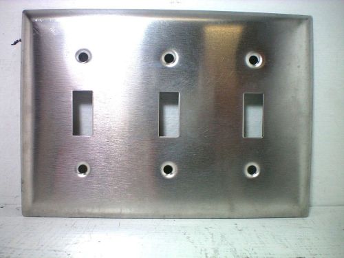 P&amp;s smooth 302ss stainless steel 3 gang toggle wall plate ss3. new in bag !!! for sale