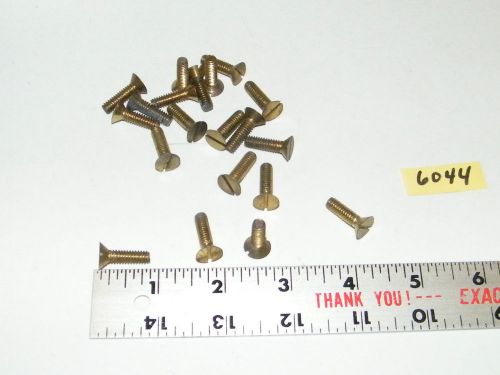 12 - 24 x 3/4 slotted flat head solid brass machine screws vintage qty 20 for sale