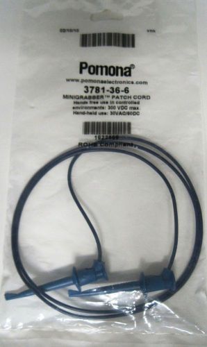 Pomona mini grabber patch cord 300vdc 3781-36-6 nib for sale