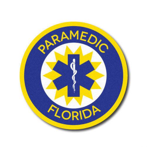 FIREFIGHTER HELMET DECALS - SINGLE - FIRE - EMS STICKER- Florida FL Paramedic 4&#034;