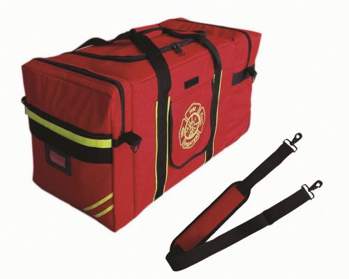 Red Jumbo Firefighter Gear Bag w/ Reflective Trim &amp; Maltese Cross
