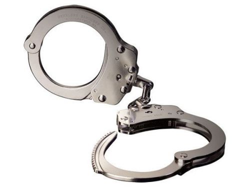 Peerless steel chain link handcuffs/restraints nickel p010 for sale