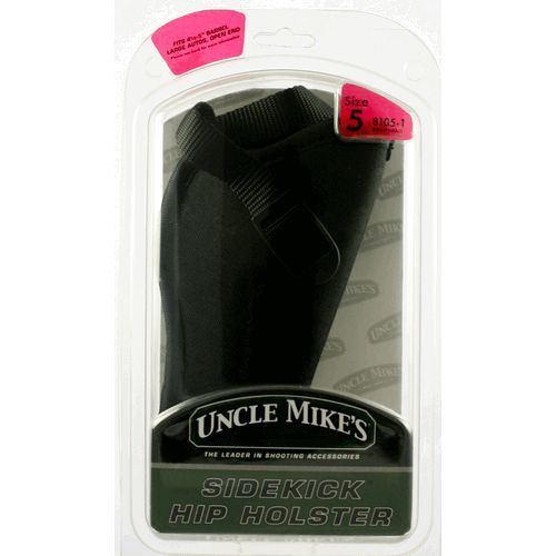 Uncle mike&#039;s 8105-1 black rh sidekick nylon hip holster w/ retention strap sz 5 for sale