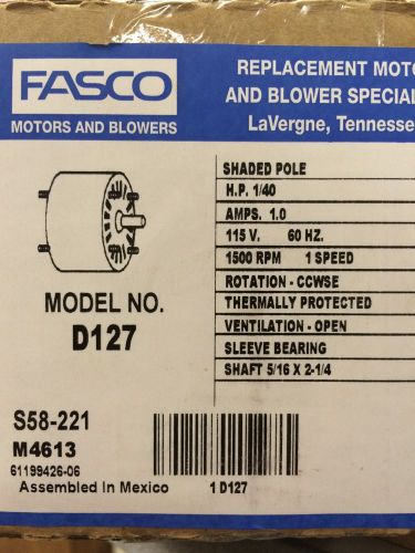 Fasco motor d127 for sale