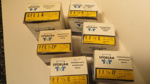 Lot of 5 Vintage Sporlan and 1 Danfoss Thermostatic Expansion Valves All R12