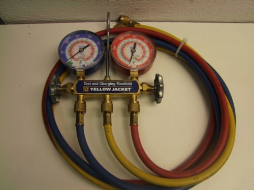 YELLOW JACKET  CHARGING MANIFOLD R-12, R-22 &amp; R-401A, R404A  HVAC Gauges