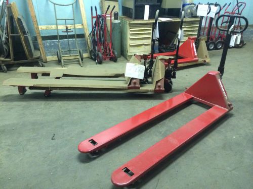New raymond manual pallet jack , 27&#034; x 72&#034; 5000 lb capacity , hd , 3 available for sale
