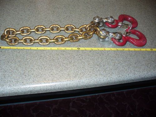 3/8 inch lifting chain   hook on both ends  48&#034; long 30,000 lb. lift made in usa for sale