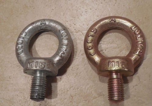 16m  metric stamped lot of 2 eye bolts galvanized 3500 lbs for sale