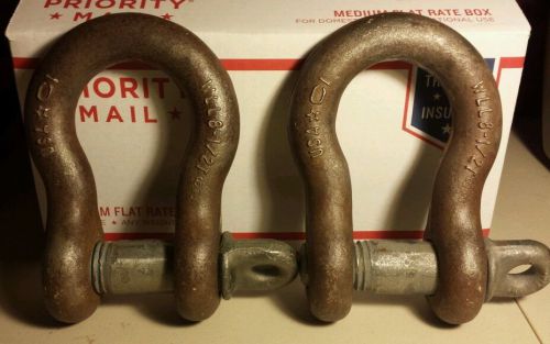 Shackle, Clevis 1&#034;  wll 8 1/2 ton screw pin 2 ea. FREE SHIPPING!