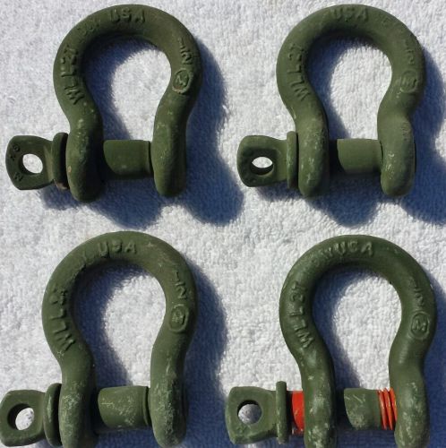 1/2&#034; midland shackle, clevis, screw pin, wll 2 ton, 4 ea. free shipping for sale