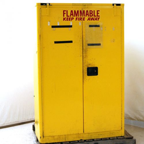 Lab Safety Supply 2327 Flammable Liquid Fire Storage 45 Gallon Cabinet Yellow