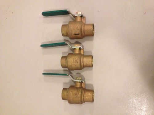 Lot of three hammond 1 1/4 brass ball valves full bore sweat joint 600 wog for sale