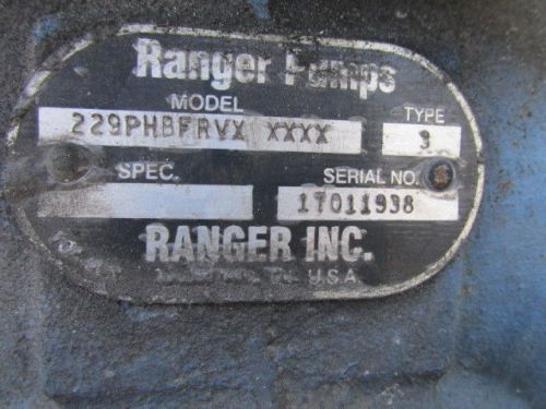 RANGER PUMP MODEL#229PHBFRVX