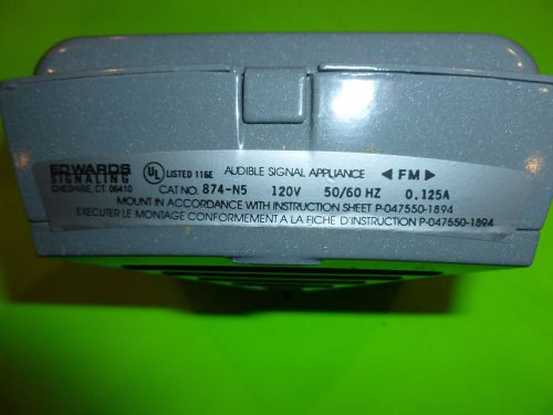 Edwards signaling audible signal appliance 874-n5 120v 50/60hz 0.125a for sale